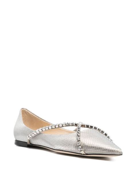 Genevi Crystal Embellished Ballerina Shoes Jimmy Choo Eraldo