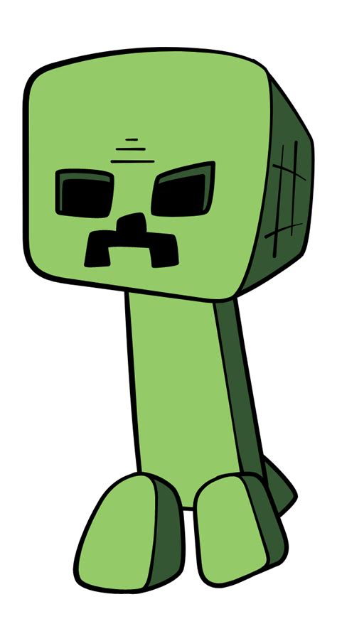 Minecraft Cartoon Creeper Sticker Minecraft Drawings Minecraft