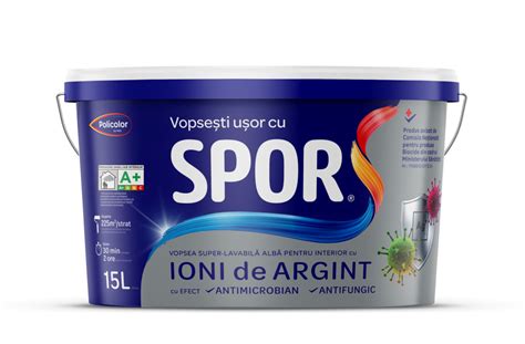 SPOR vopsea super lavabilă pentru interior cu ioni de argint policolor ro