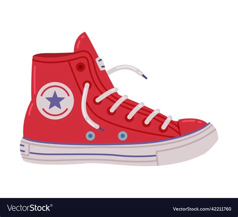 Red Sneaker Or Trainers As Shoe And Casual Vector Image