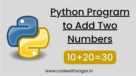 Python Program To Add Two Numbers Sum Of Two Numbers Python