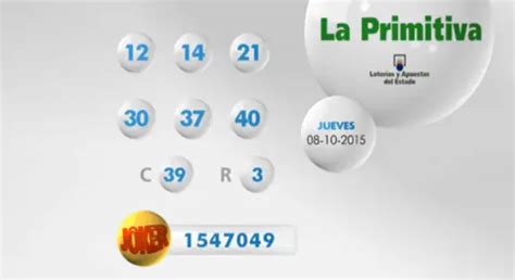 Resultados de la Lotería Primitiva de hoy jueves 8 de octubre