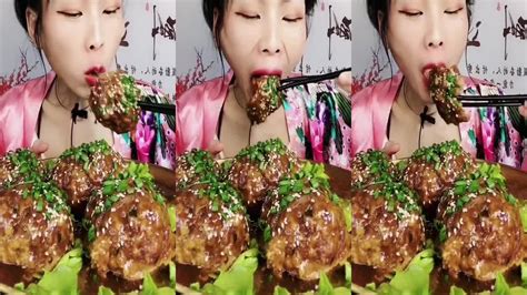 Asmr Mukbang Meat Ball With Soy Sauce Braised Pork Belly Spicy