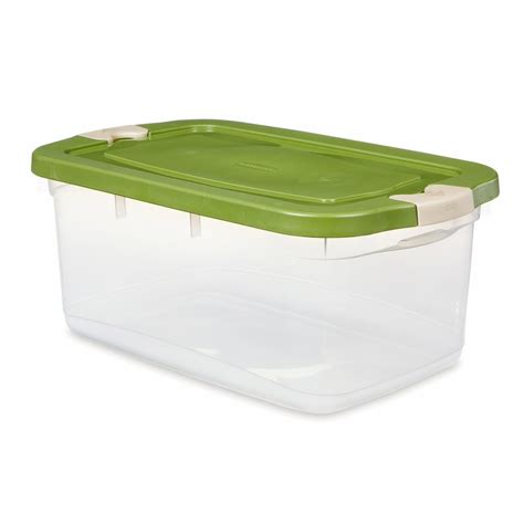 Rubbermaid Roughneck 50 Quart Clear General Tote With Locking Latch Lid