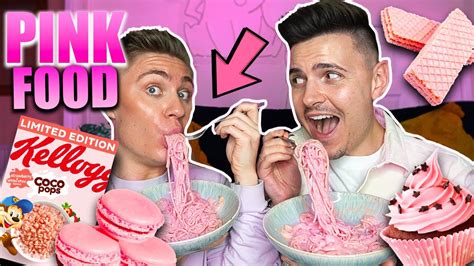 We Only Ate Pink Foods For 24 Hours Challenge Youtube