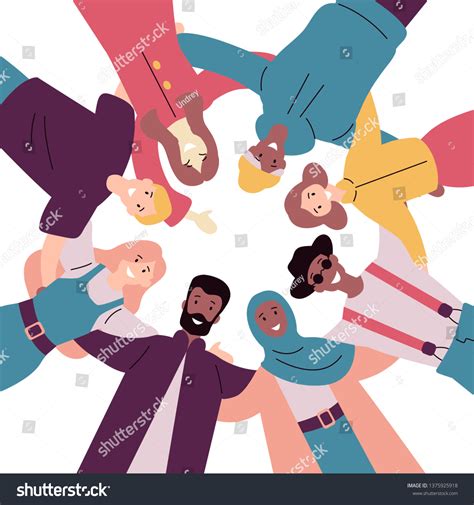 Group Diverse Happy People Standing Together Stock Vector Royalty Free