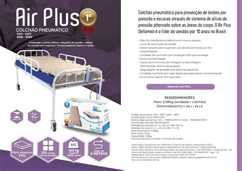 COLCHÃO DE PRESSÃO ALTERNADA PNEUMATICO AIR PLUS DellaMED Nipo