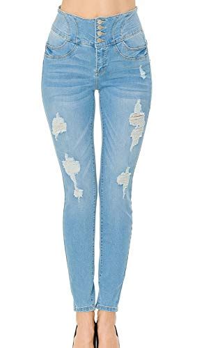 Wax Jean Womens Butt I Love You Push Up High Rise Skinny Jeans With Tummy Tucking Waistband