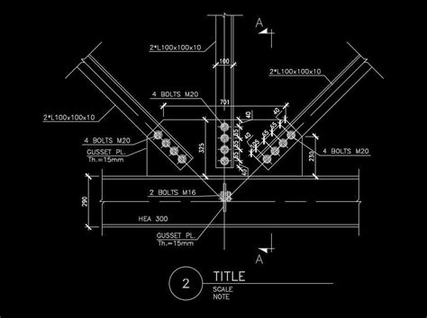 Two Side Gusset Plate Detail Drawing Cadbull