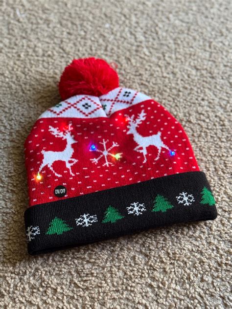Led Christmas Hats Light Up Xmas Hats Christmas Beanies With Lights
