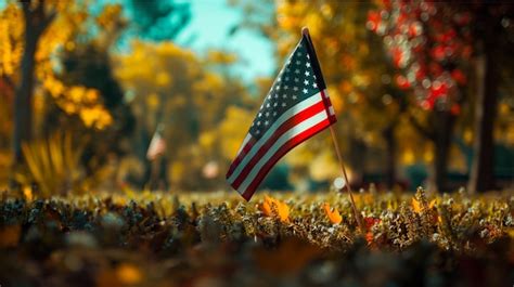 Premium Photo American Flags Fluttering In The Wind