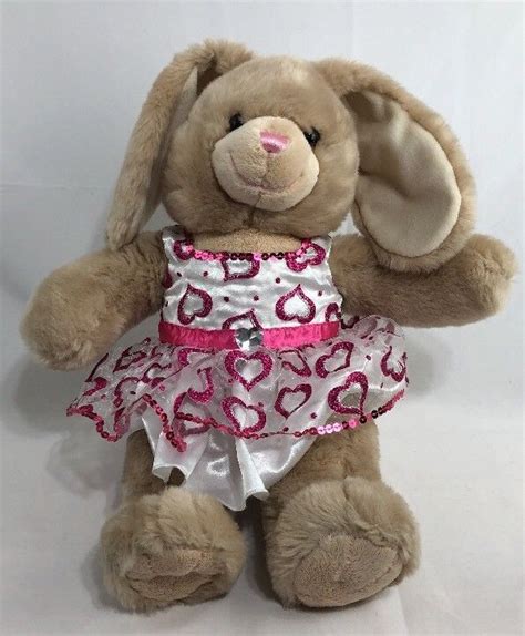 Build A Bear Tan Bunny Rabbit With Dress 18 Easter Plush Retired