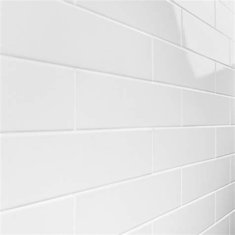 Colorplay White 4 5x18 Glossy Crackled Ceramic Tile Tilebar