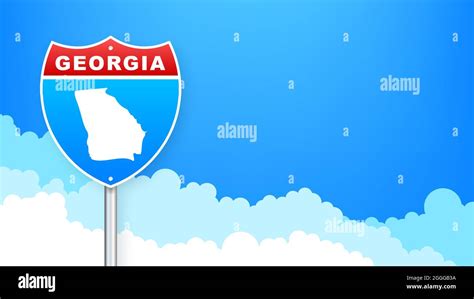 Georgia map on road sign. Welcome to State of Georgia. Vector illustration Stock Vector Image ...