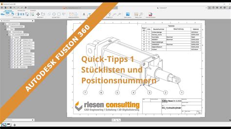 Autodesk Fusion Quick Tipp St Cklisten Und Positionsnummern