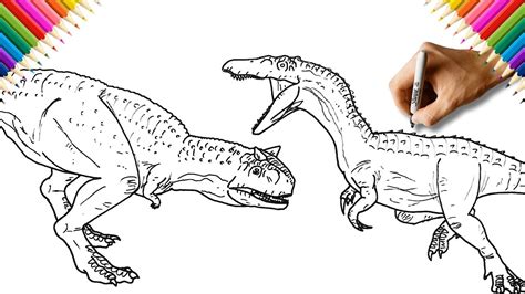 How To Draw Baryonyx Vs Carnotaurus Easy YouTube