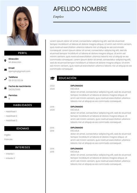 Plantilla Curriculum Vitae Sin Experiencia Plantilla De Curriculum