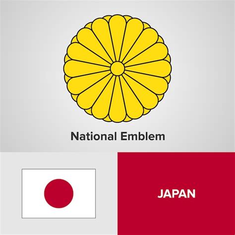 Premium Vector Japan National Emblem And Flag