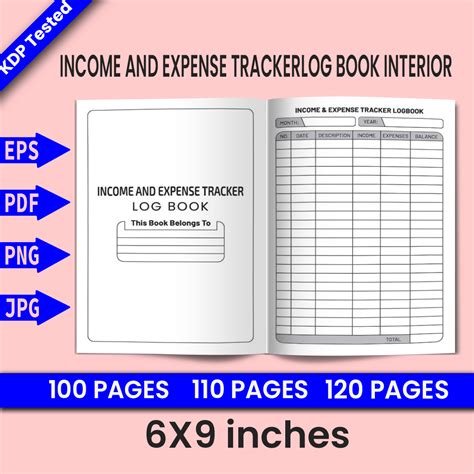 Income And Expense Tracker Log Book Kdp Interior