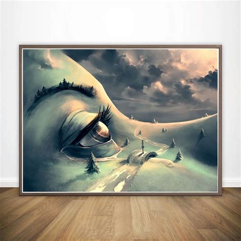 Salvador Dali Mata Surealisme Karya Seni Abstrak Lukisan Kanvas Poster