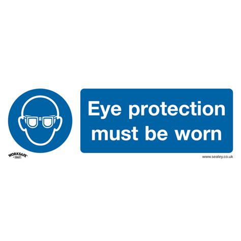 Mandatory Safety Sign Eye Protection Must Be Worn Self Adhesive