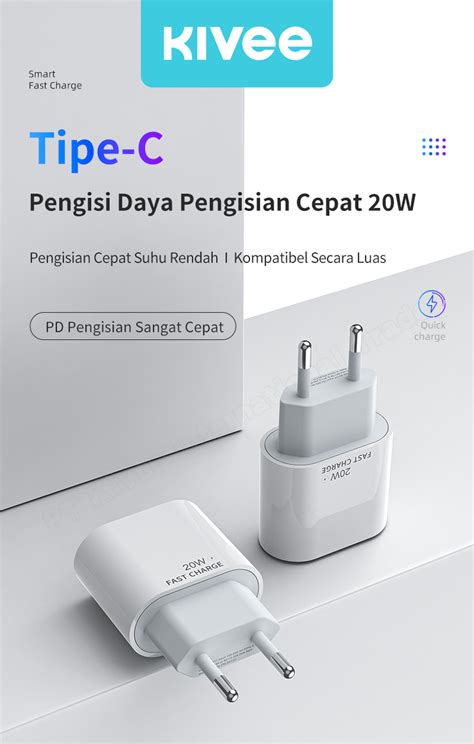Jual HOT KIVEE Charger Iphone Fast Charging Kabel Data Type C To Lightning PD20W Combination