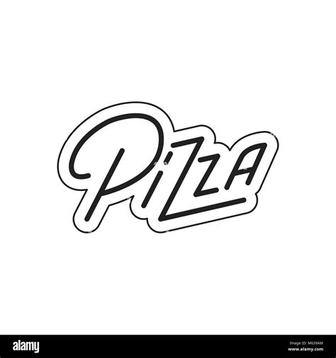 Pizza Pizza Lettering Pizza Label Badge Emblem Sticker Stock Vector