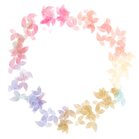 Circular Frame Of Colorful Leaves Frames Circular Leaves PNG