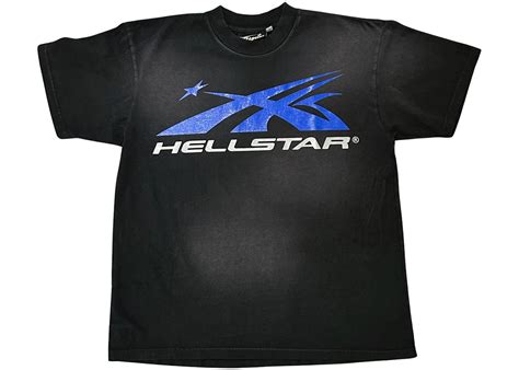 Hellstar Gel Sport Logo Blackblue T Shirt Mens Ss24 Us