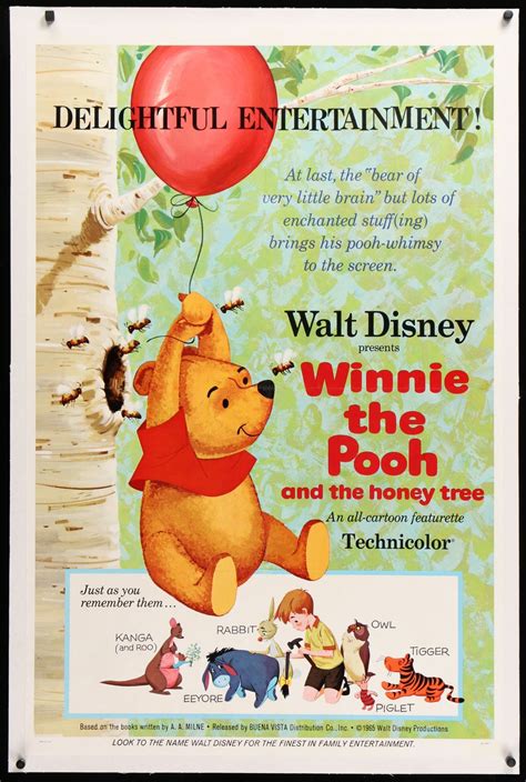 Winnie the Pooh and the Honey Tree (1966) One-Sheet Movie Poster - Original Film Art - Vintage ...