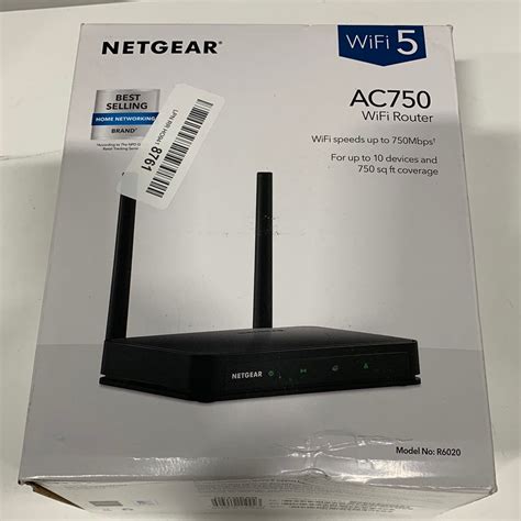 Netgear Ac750 Wifi Router 750mbps R6020 Branzoe Retail Outlet