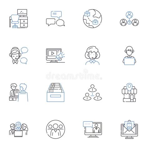 Workforce Acquisition Line Icons Collection Recruitment Hiring