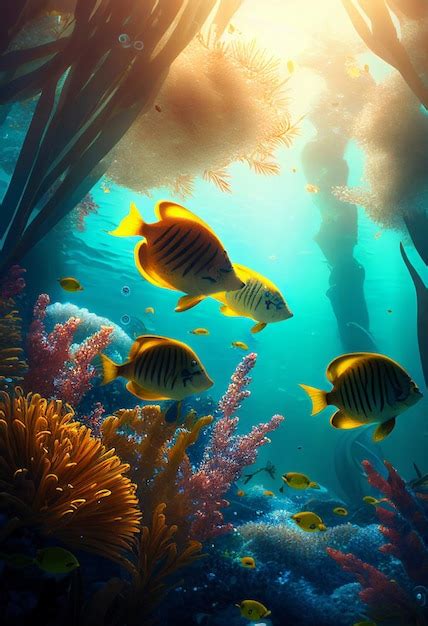 Premium Photo Colorful Coral Reef And Fish Clean Underwater World