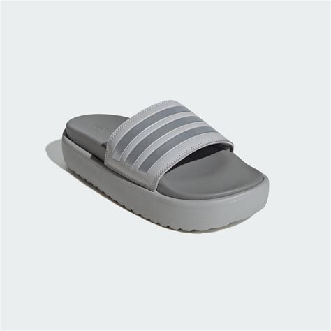 Adidas Adilette Platform Slides Grey Adidas Uae