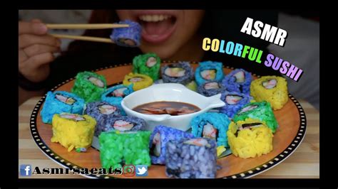 Asmr Colorful Sushi Extreme Eating Sounds No Talking Asmr Sa Eats