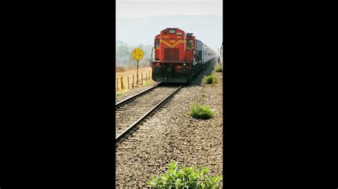 Konkan Railway Crossing Indore Kochuveli Express At Vinhere Station