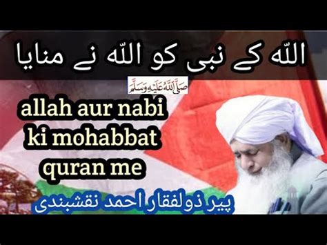 Allah Ke Nabi Aur Allah Ki Mohabbat Peer Zulfiqar Naqshbandi