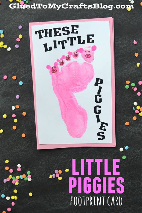 Little Piggies Footprint Card Keepsake Nursery Rhyme Crafts Daycare