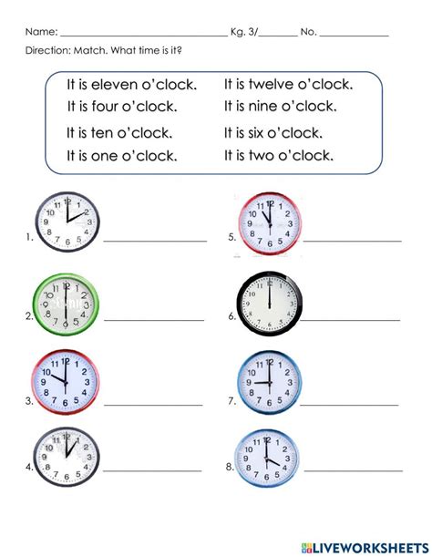 Time online exercise for | Live Worksheets