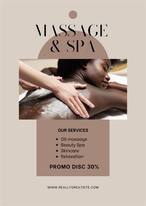 Young Woman Enjoying Body Massage At Spa Online Poster A2 Template