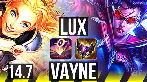 LUX Rakan Vs VAYNE Zyra ADC 19 1 4 74 Winrate Legendary 7