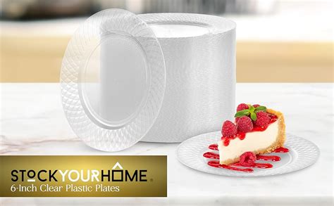 Amazon Stock Your Home Premium Clear Plastic Dessert Plates 6