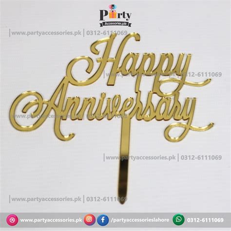 Happy Anniversary Premium Quality Cake Topper In Acrylic