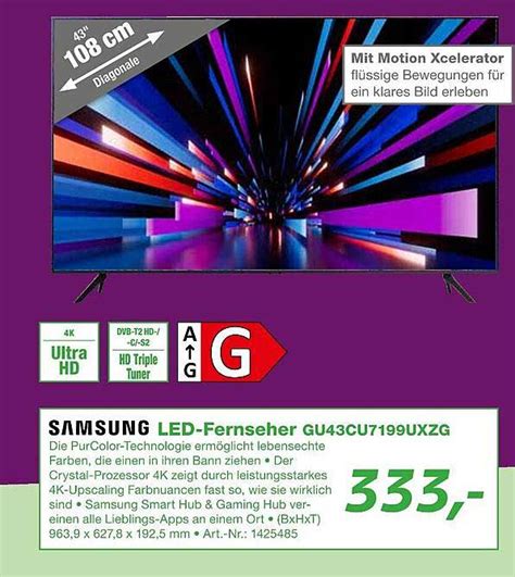 Samsung Led-fernseher Gu43cu7199uxzg Angebot bei EP - 1Prospekte.de
