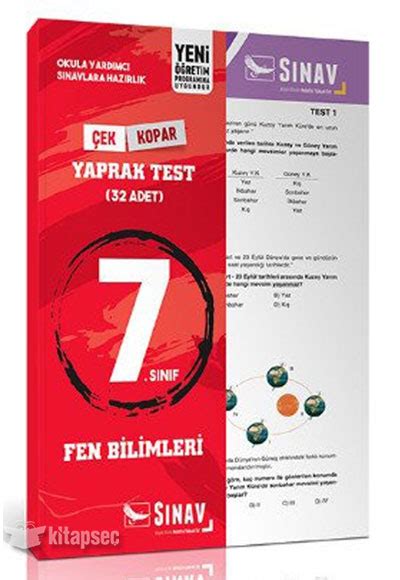 7 Sınıf Fen Bilimleri Yaprak Test Sınav Yayınları 9786051230887