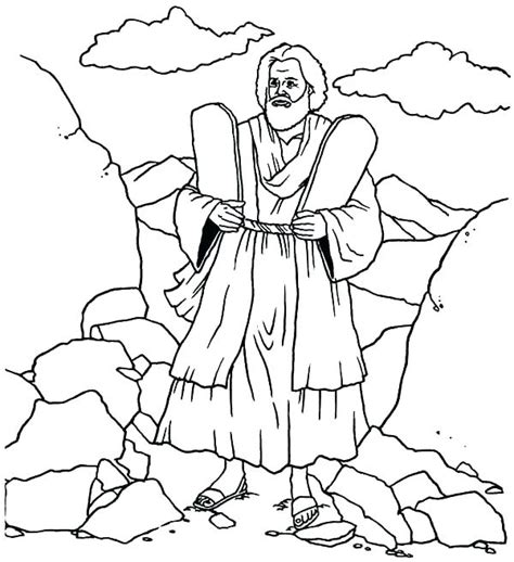 Moses Ten Commandments Coloring Pages At Free