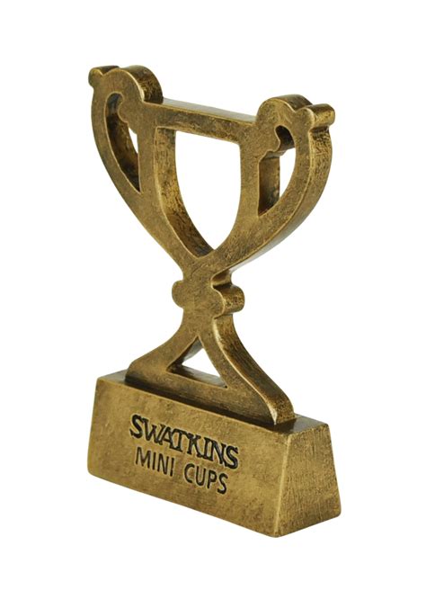 Mini Cup 1st Place Trophy Award Antique Gold Resin 80mm Smc001 Sw