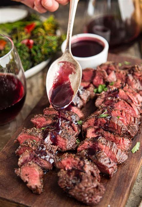 Grilled Hanger Steak with Pinot Noir and Marionberry Glaze - Vindulge