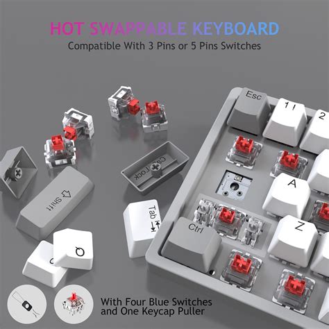 AULA F3261 61 Keys Wired Mechanical Keyboard RGB Hot Swappable Compact