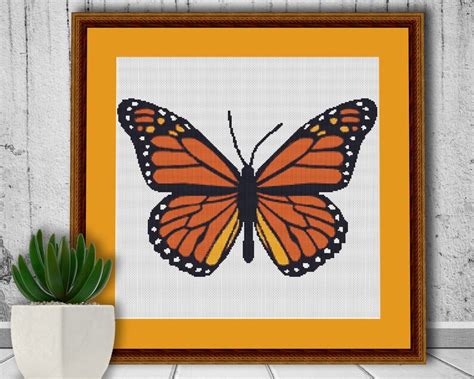 Monarch Butterfly Cross Stitch Pattern PDF Down Load 050 Etsy